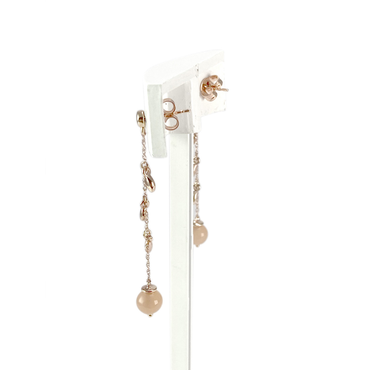 Boucles d'oreilles d'occasion or 375 rose pierres fines