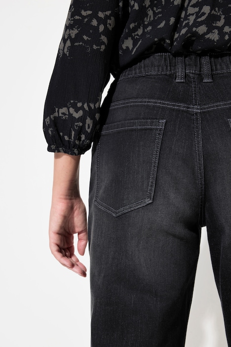 Boyfriend-Jeans, Ziernähte, weites Bein, 4-Pocket-Schnitt