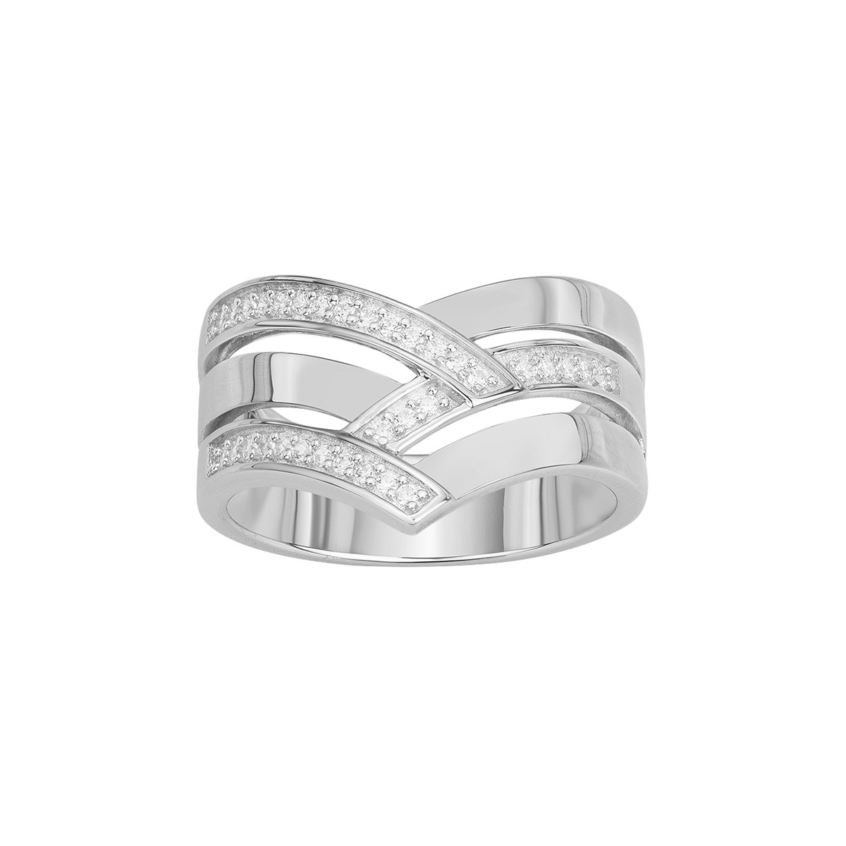 Bague en Argent avec oxyde de zirconium blanc