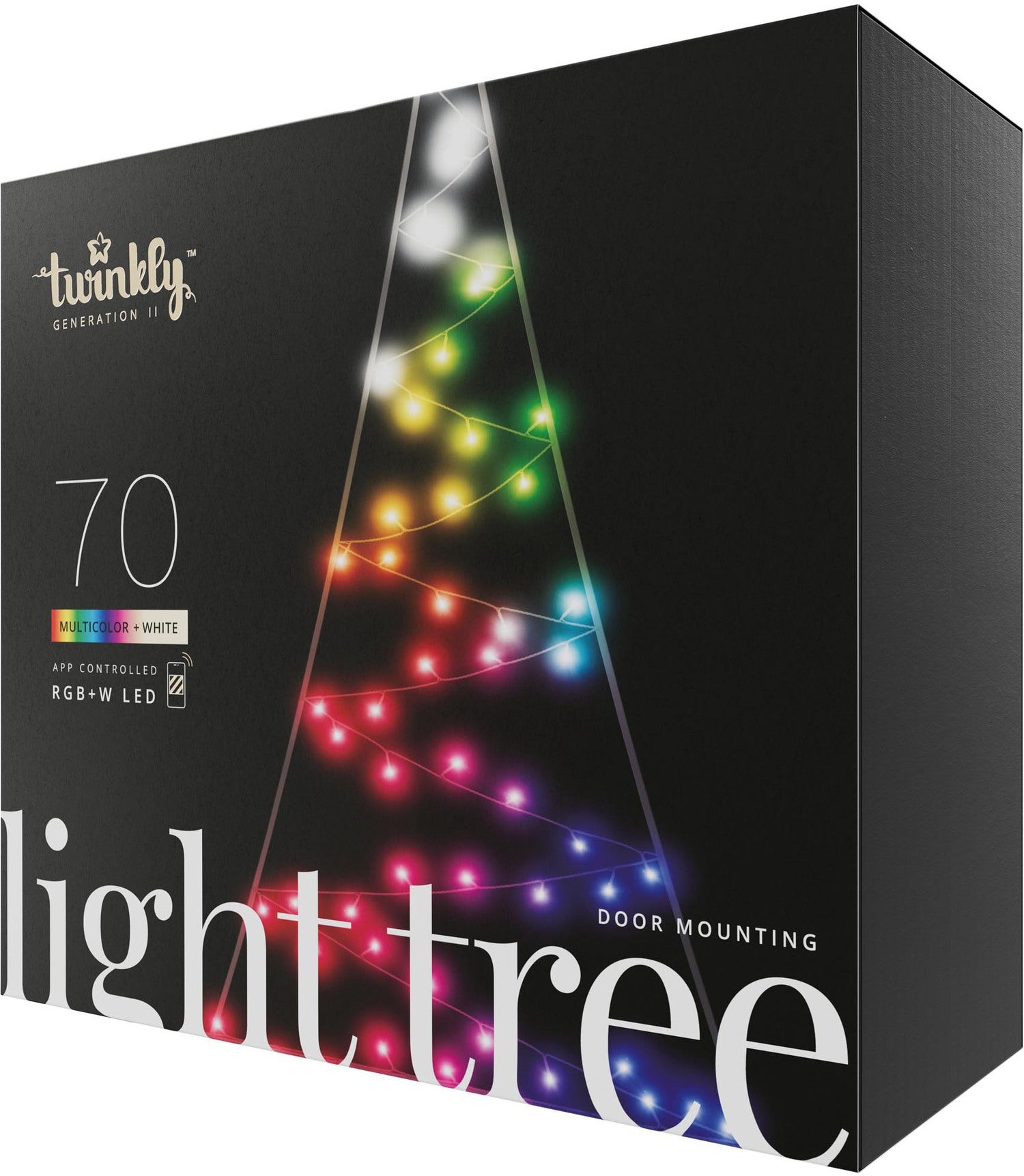 Twinkly wandhanger Wall Tree appgestuurd met 50 lampjes gekleurd 100 x 2 x 200 cm