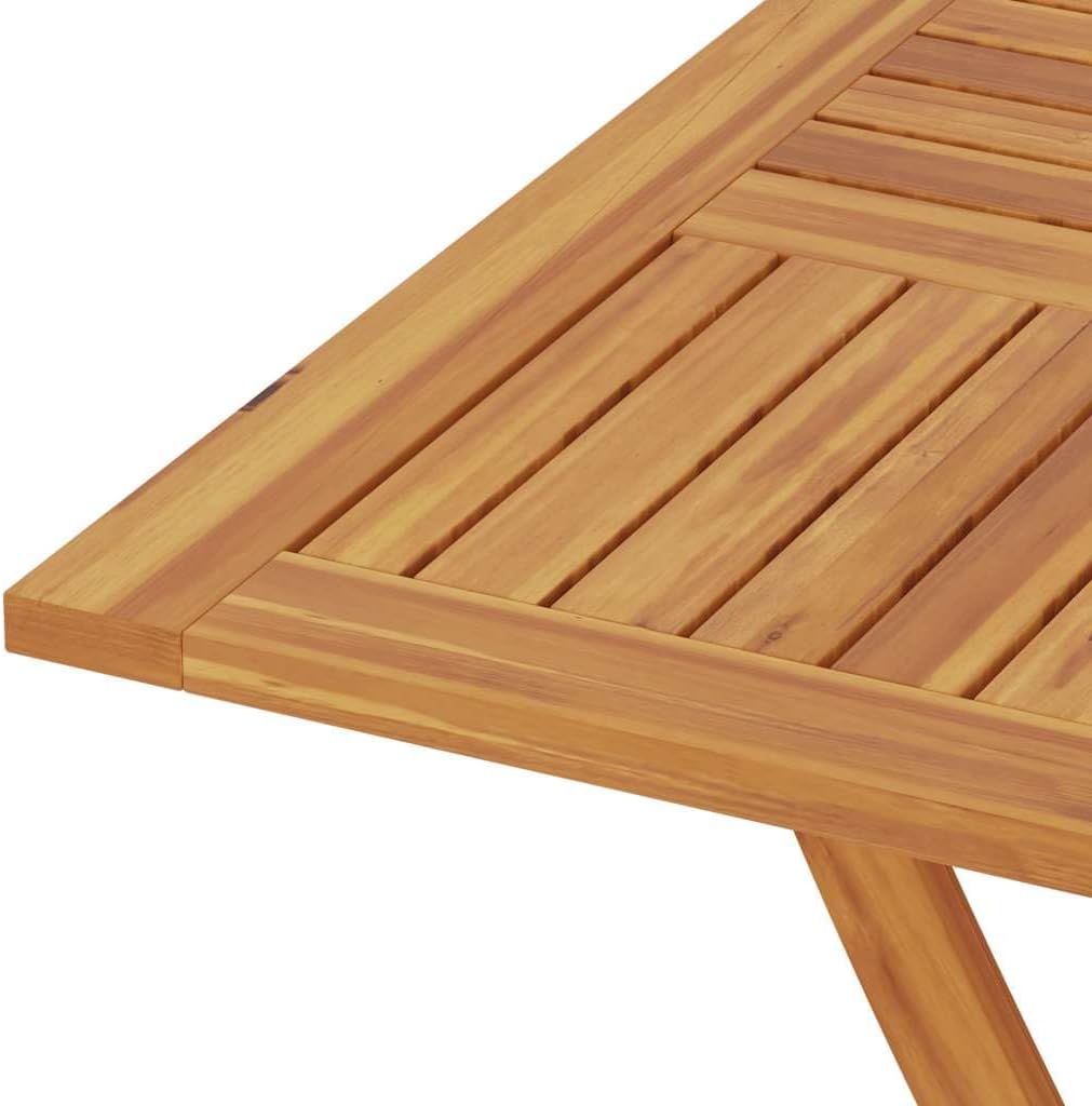 vidaXL Teak Massiv Gartentisch mit Schirmloch Klappbar Balkontisch Holztisch Esstisch Klapptisch Terrassentisch Gartenmöbel Tisch 85x85x76cm