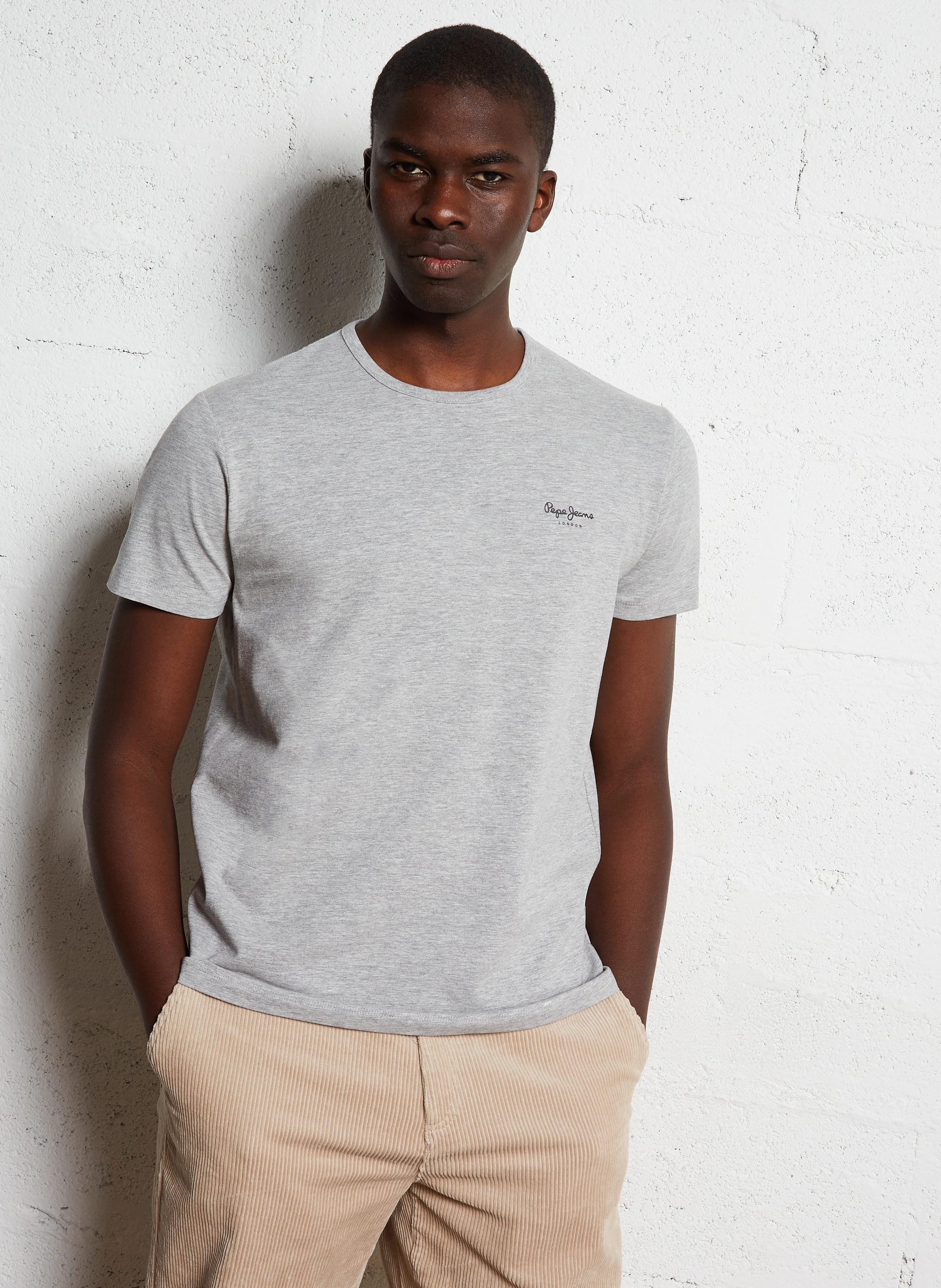 Tee-shirt droit en coton mélangé | Gris