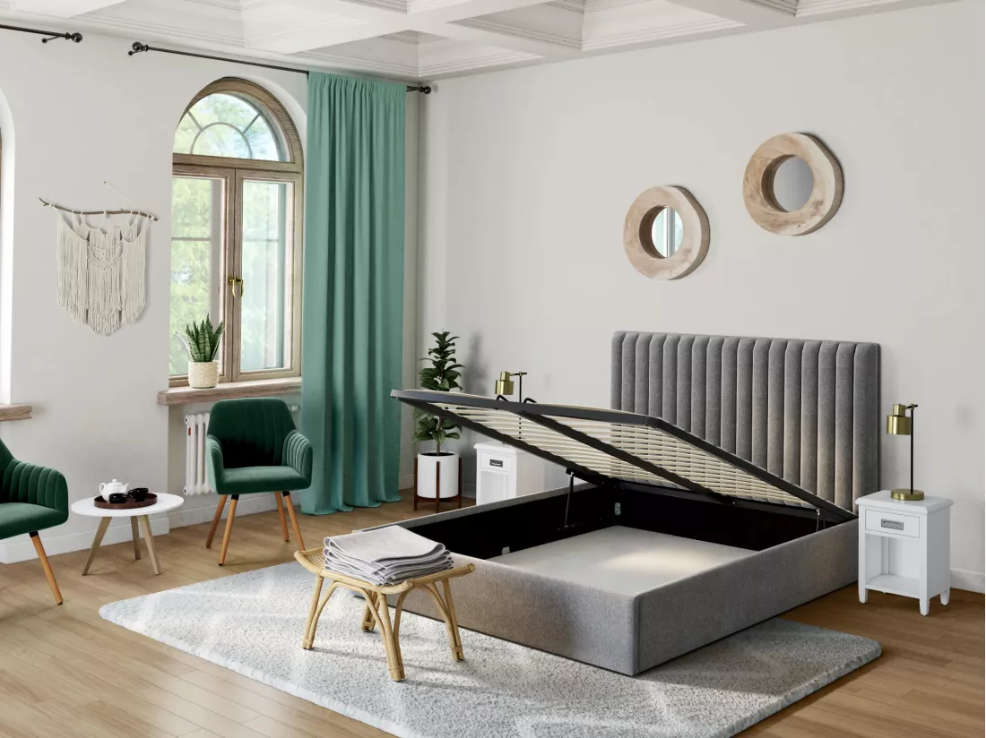 Lot de 2 chaises avec accoudoirs en velours et métal effet bois - Vert foncé - ELEANA