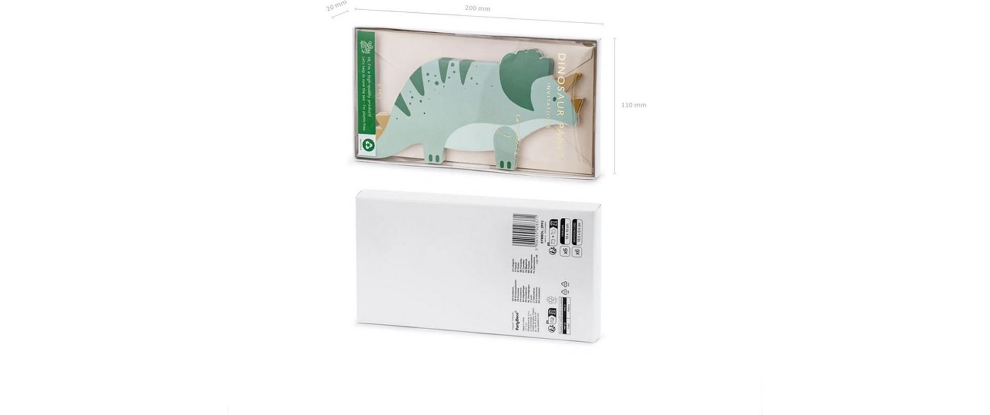 Einladungskarte Triceratops 6 StückGeburtstagseinladungen für Dino-Fans