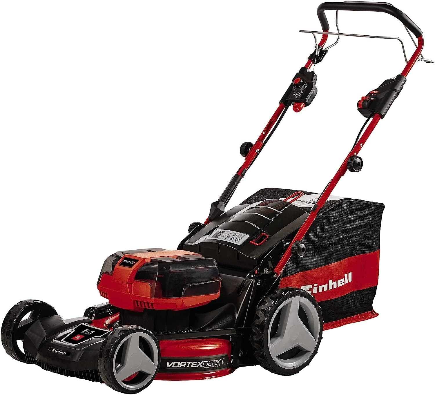 Einhell Akku-Rasenmäher GP-cm 36/47 S HW Li Kit Power X-Change (36 V, 47 cm Schnittbreite, bis 700 m², Brushless, Radantrieb, 75 L Fangkorb, inkl. 4X 4,0 Ah + 2X Twincharger)