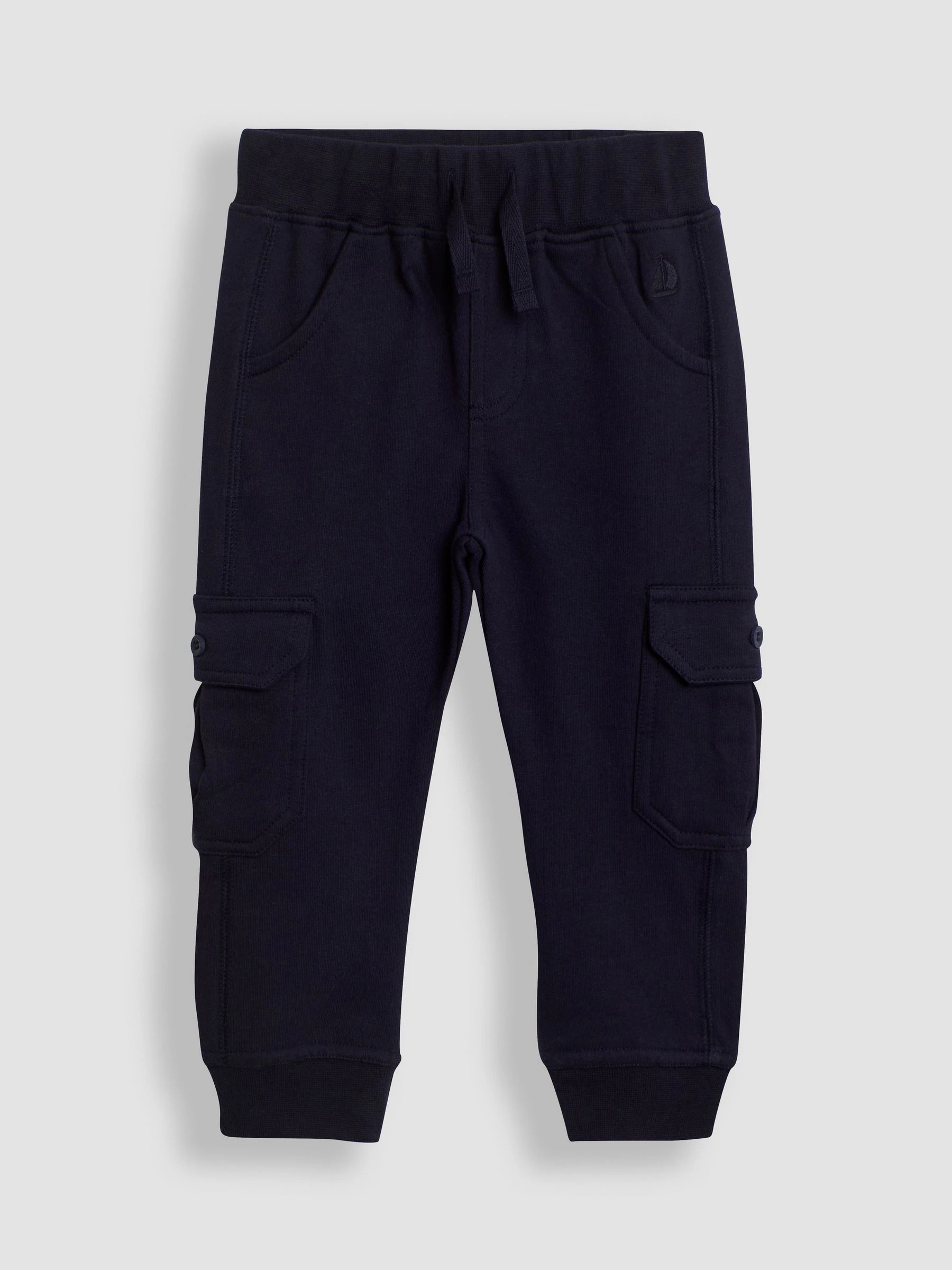 Bruin en marineblauw - JoJo Maman Bébé Cargo 100% Cotton Joggers 2 Pack