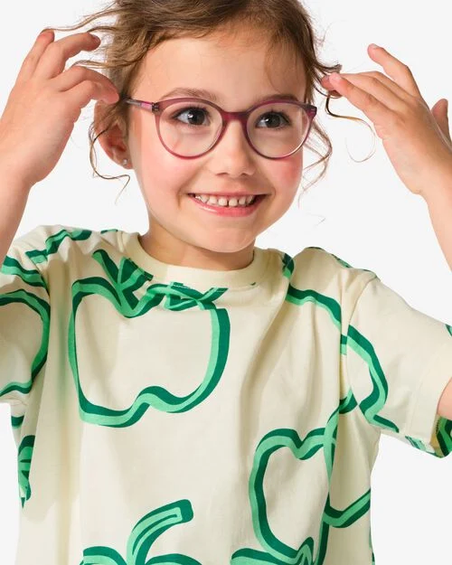 t-shirt enfant pommes blanc cassé