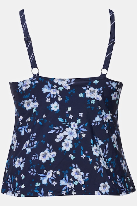 Bellieva-Tankini, Umstandsmode, Blüten/Ringel, Raffung, verstellbare Träger