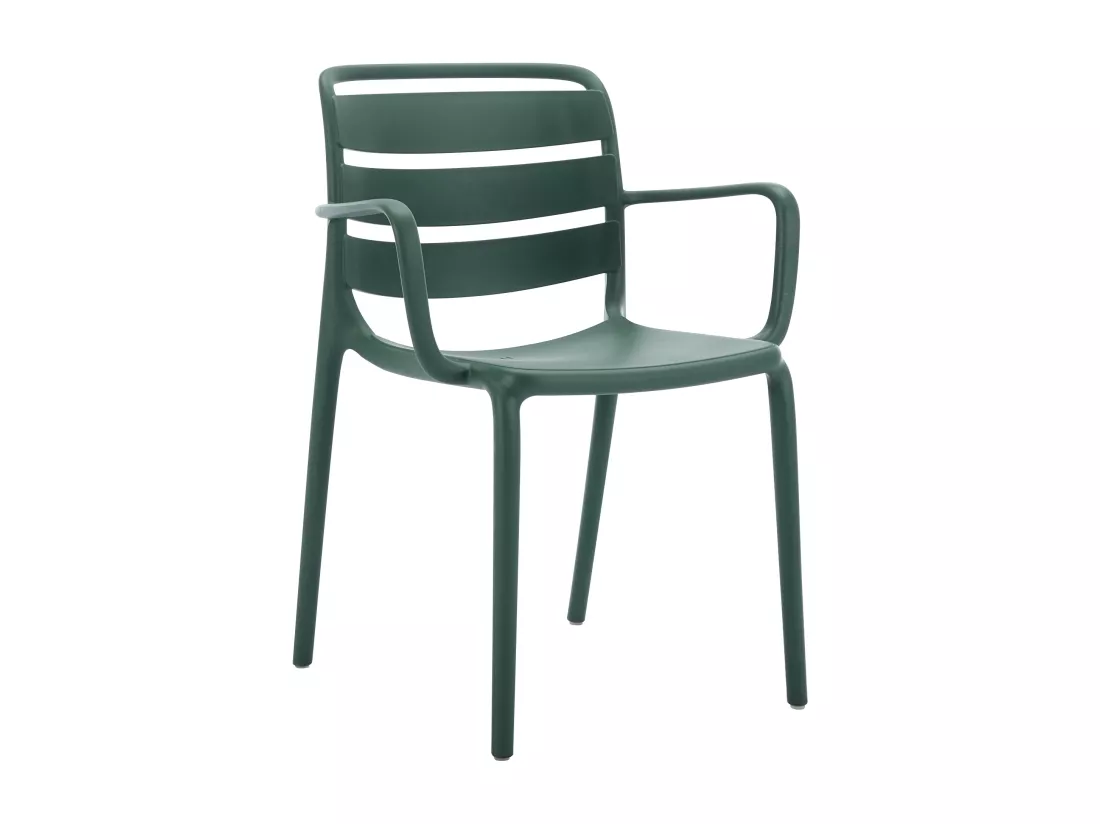 Lot de 2 fauteuils de jardin empilables en polypropylène - Vert sapin - MOAH de MYLIA