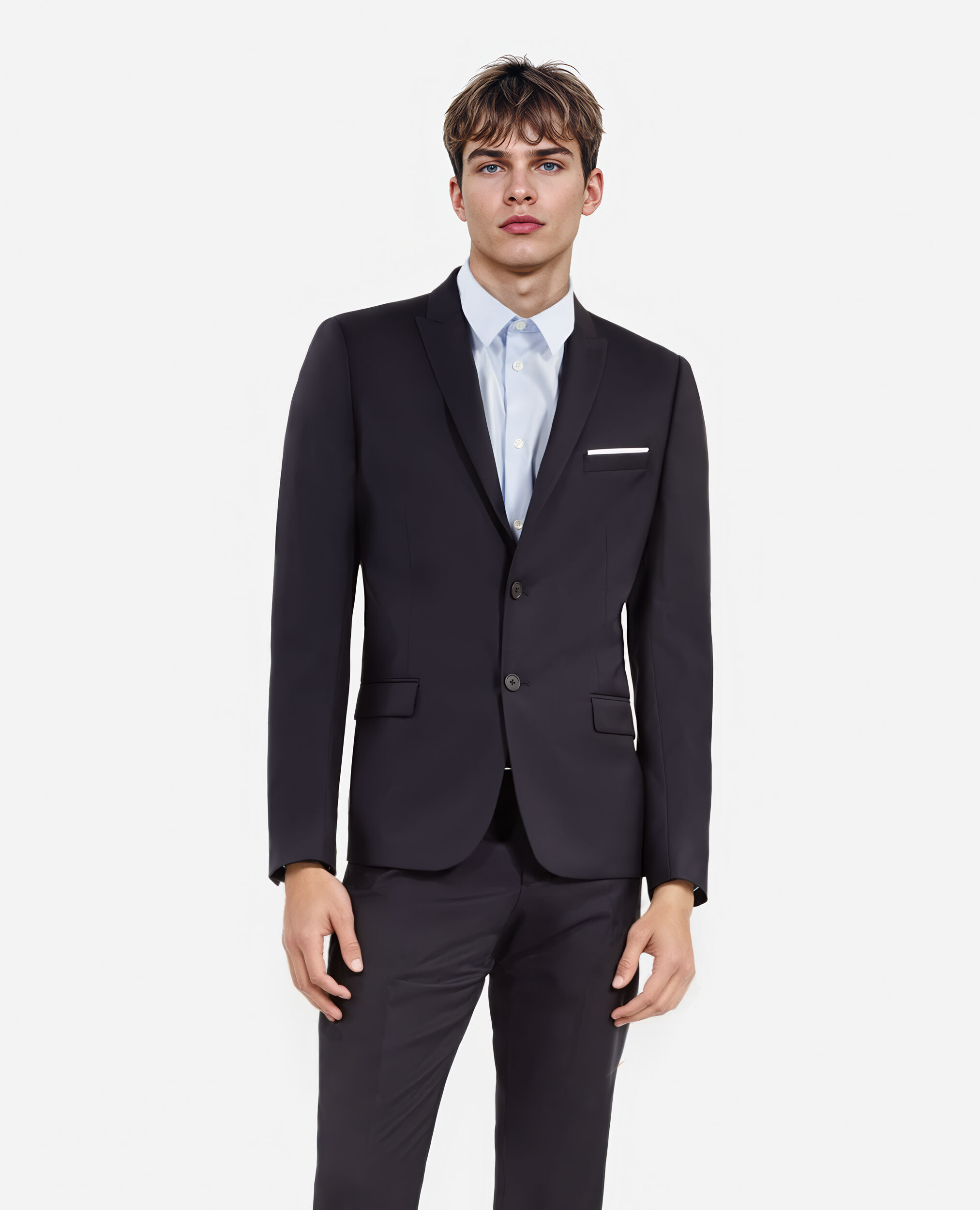 Veste de costume coupe ajustée en laine marine