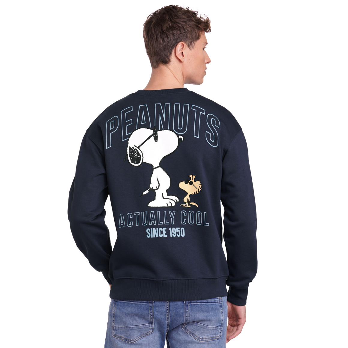 Jonas Nielsen Peanuts Sweatshirt mit Rückenprint dunkelblau