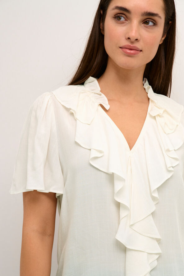 Kaffe KAluisa Frill Blouse Chalk