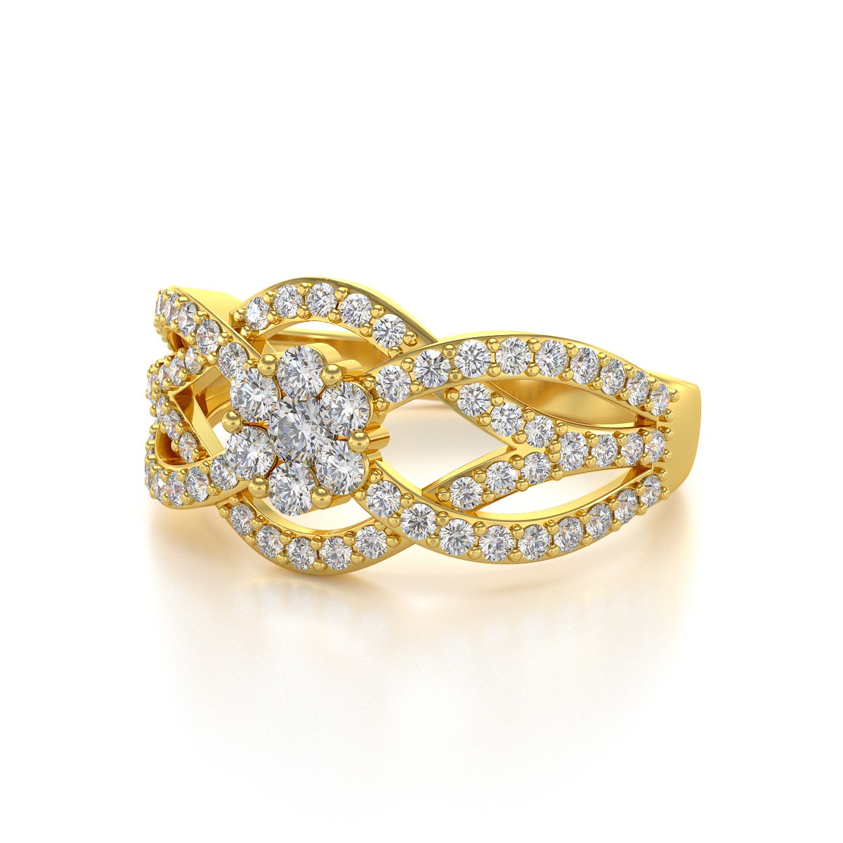 Bague ADEN Or Jaune Diamants 2.93grs