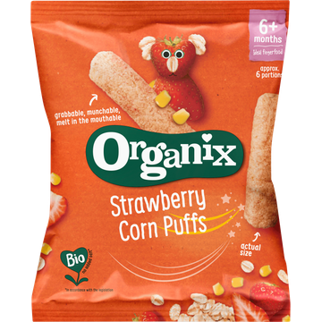 Organix Babysnack Strawberry Corn Puffs 6+M