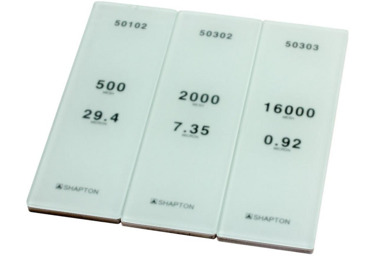 Shapton Glass Stone HR slijpsteenset korrel 500, 2000 en 16000 grit, 50408