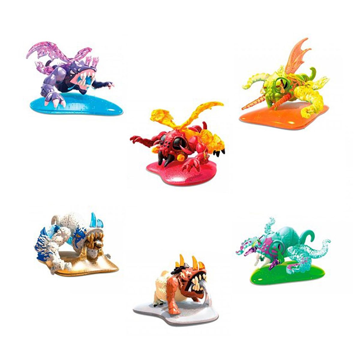 Mattel GGJ55 sort. - Mega Bloks - Breakout Beasts - Spitters, gruselige Schleimfiguren, mehrfach sortiert, Serie 1