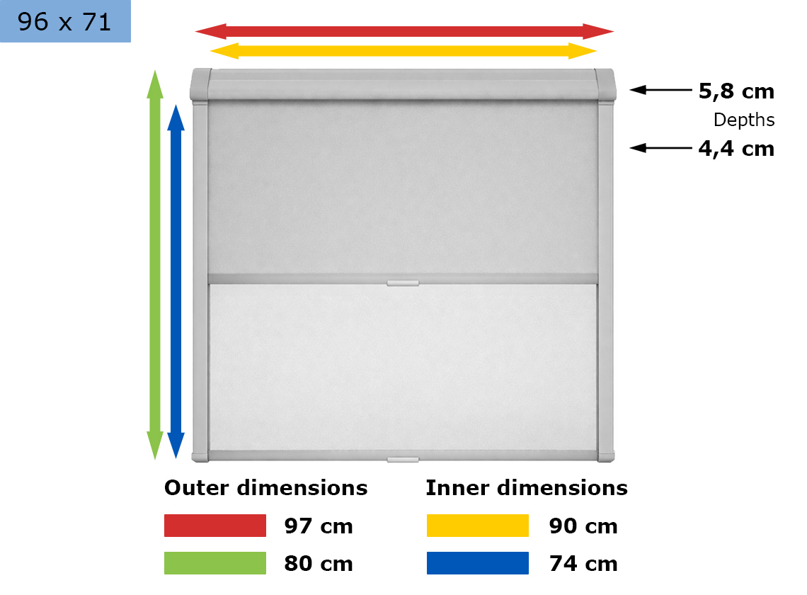 Dometic Seitz Rastrollo 3000 combirollo grey - 96 x 71 cm