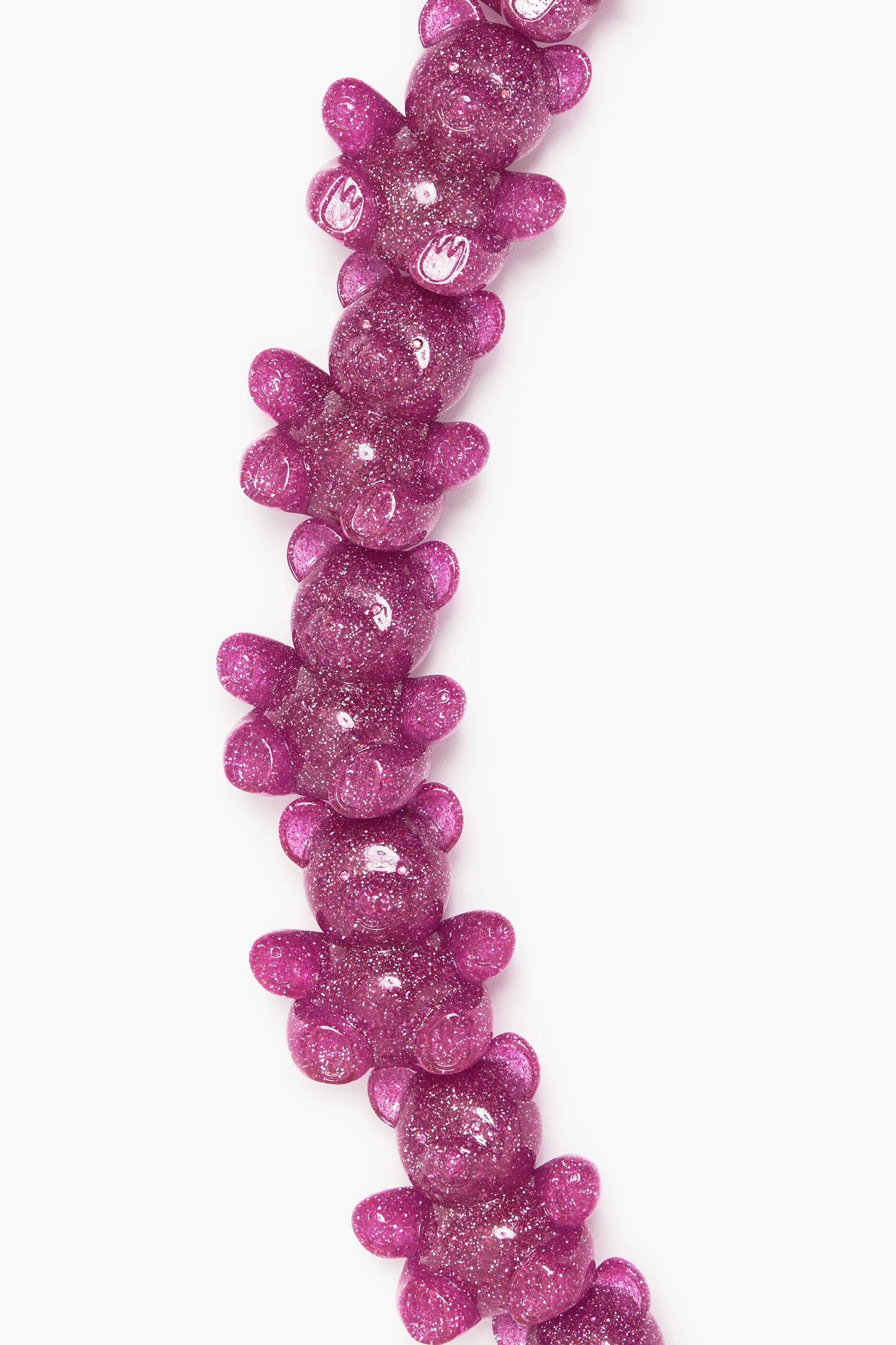 Colar de urso rosa com glitter