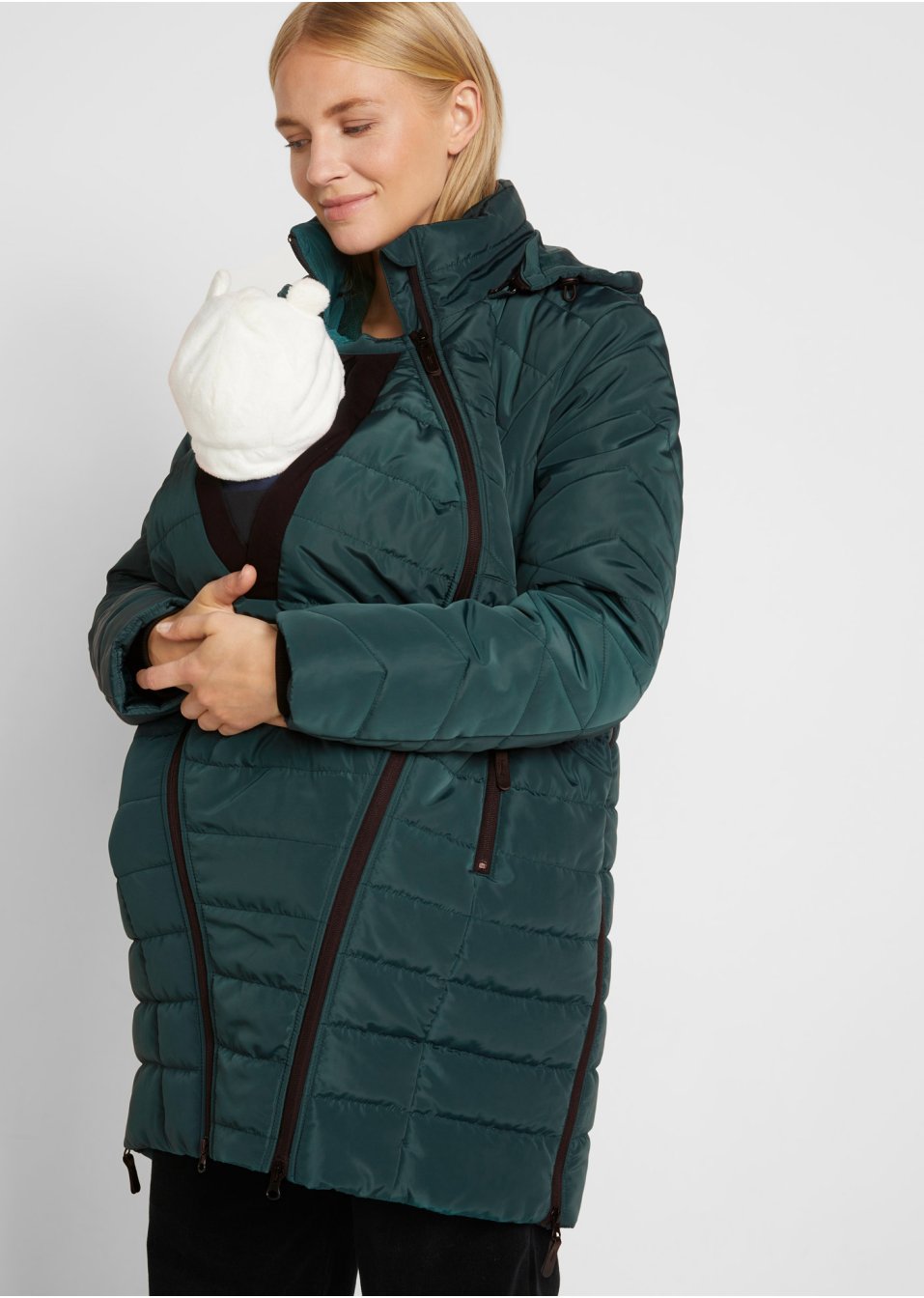 Veste longue matelassée de grossesse/de portage