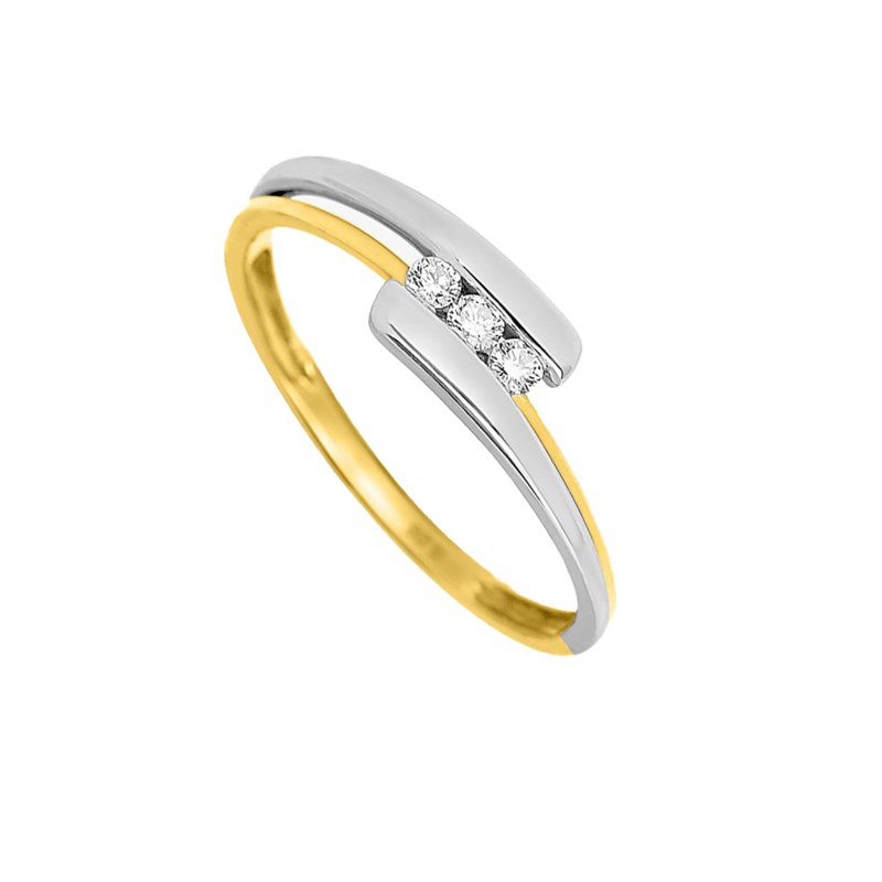 Bague Femme - Or 18 Carats - Diamant 0,09 Carats