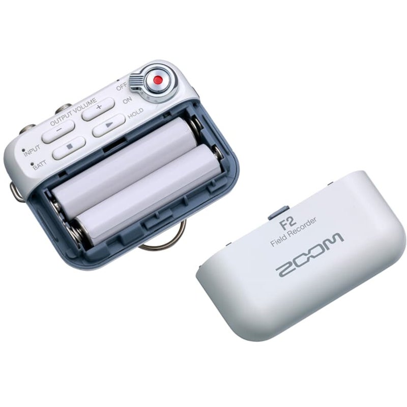 Zoom F2 White recorder met dasspeldmicrofoon