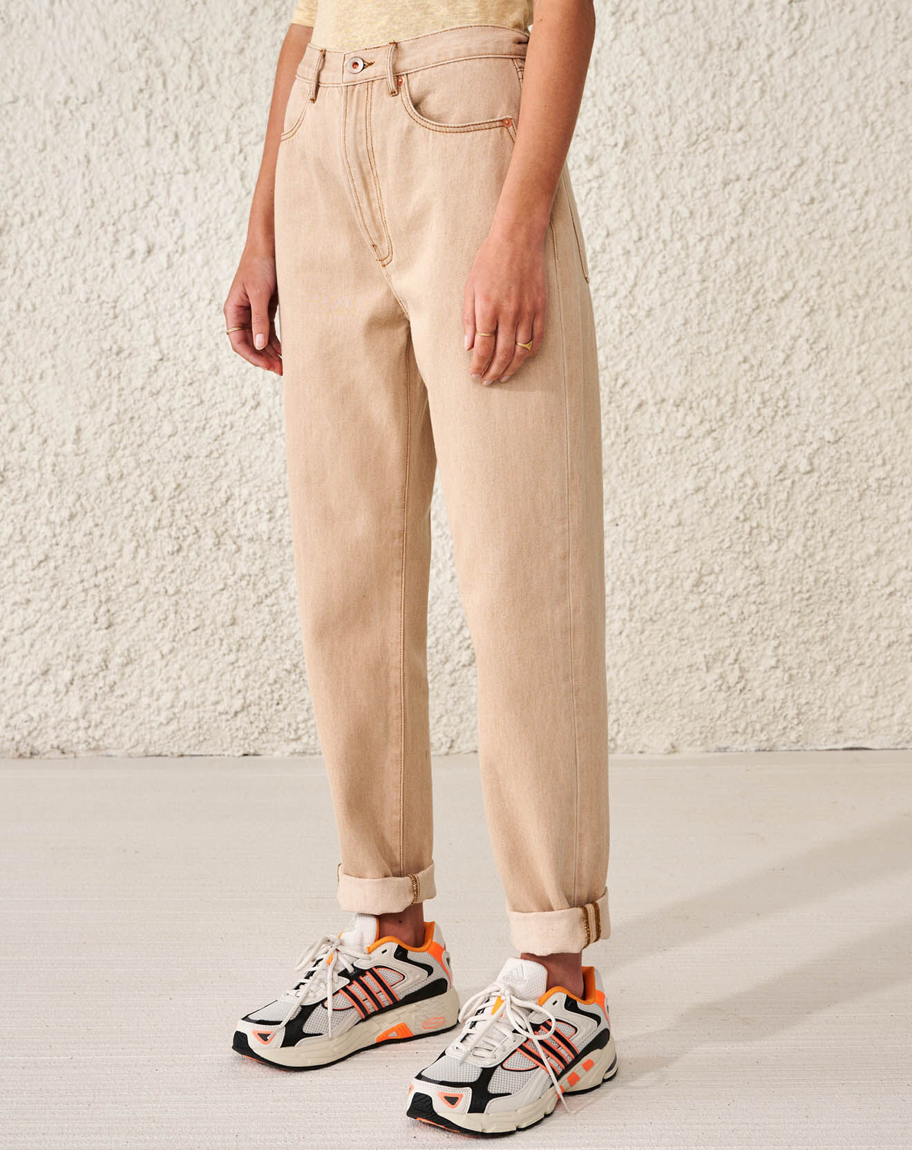 Bellerose Jean casual en Coton organique Perkins beige rosé