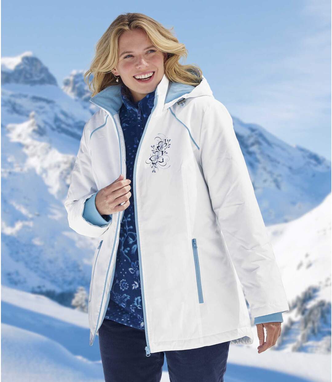 Veste de Ski Doublée Polaire à Capuche