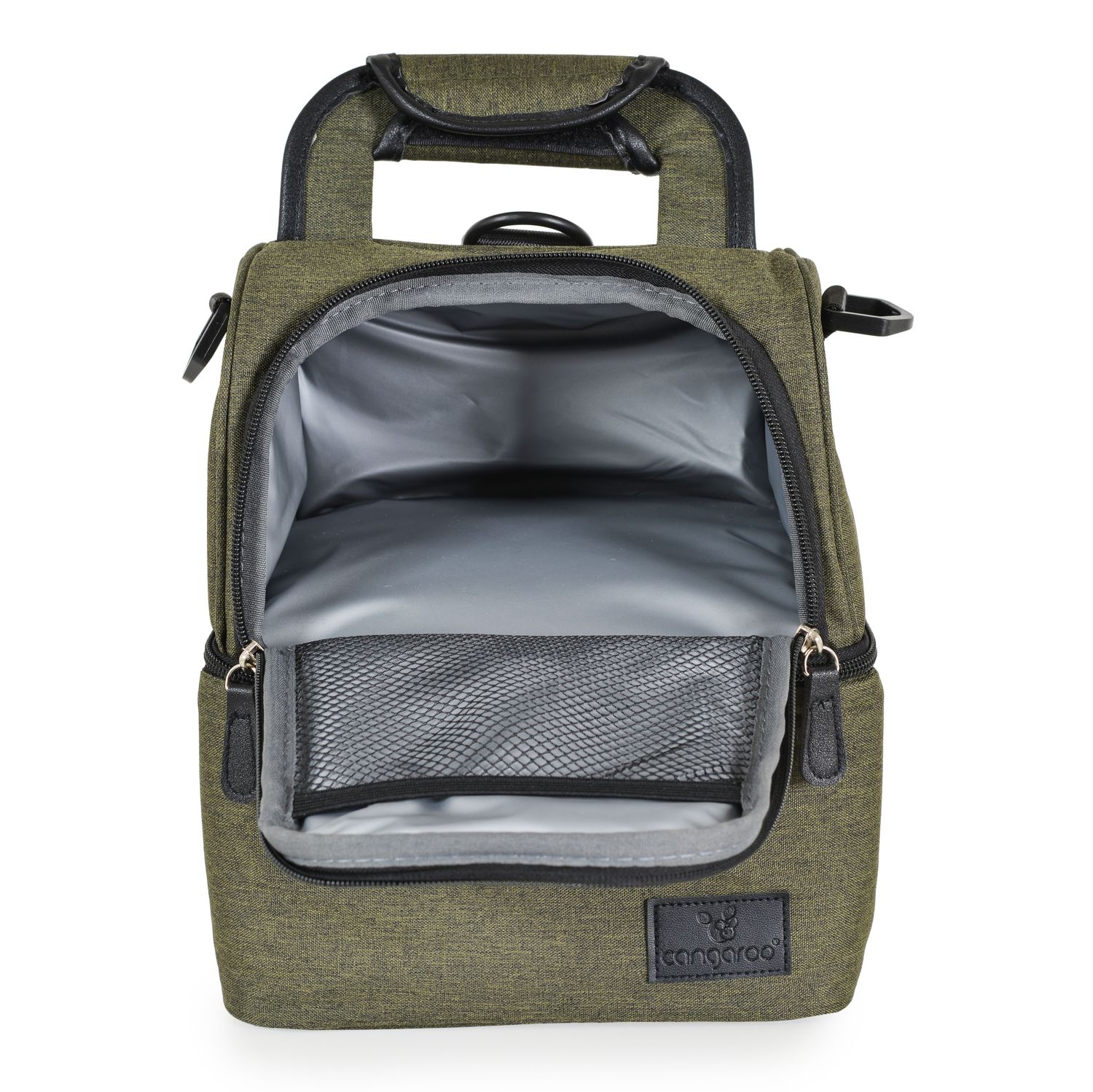 Cangaroo Thermobox Auora Lunchbox Thermotasche 2 isolierte Fächer Reißverschluss grün
