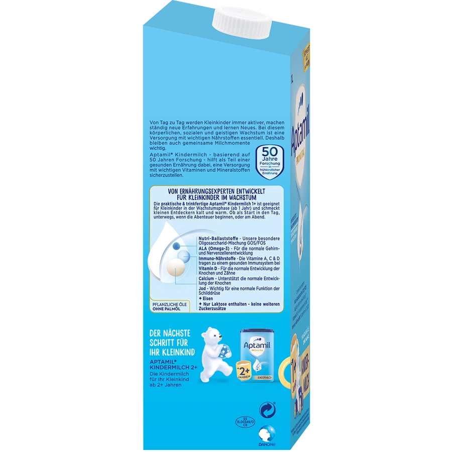 Aptamil Kindermilch 1+ trinkfertig 6 x 1 l ab dem 1. Jahr
