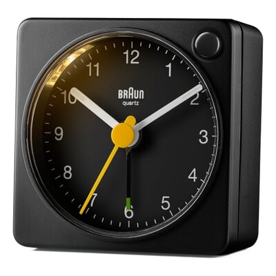 Wecker Braun, analog, Schwarz/Schwarz