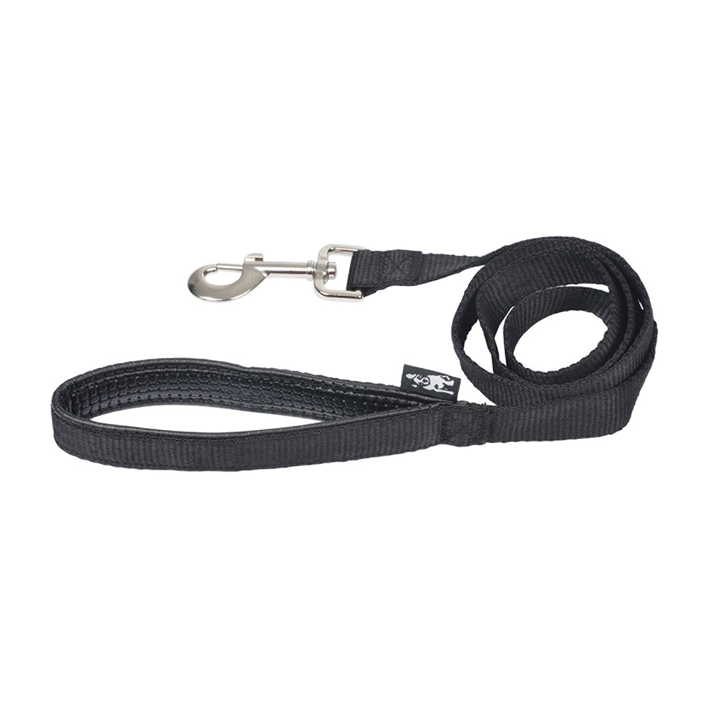 Laisse poignée large noire chien 120cm