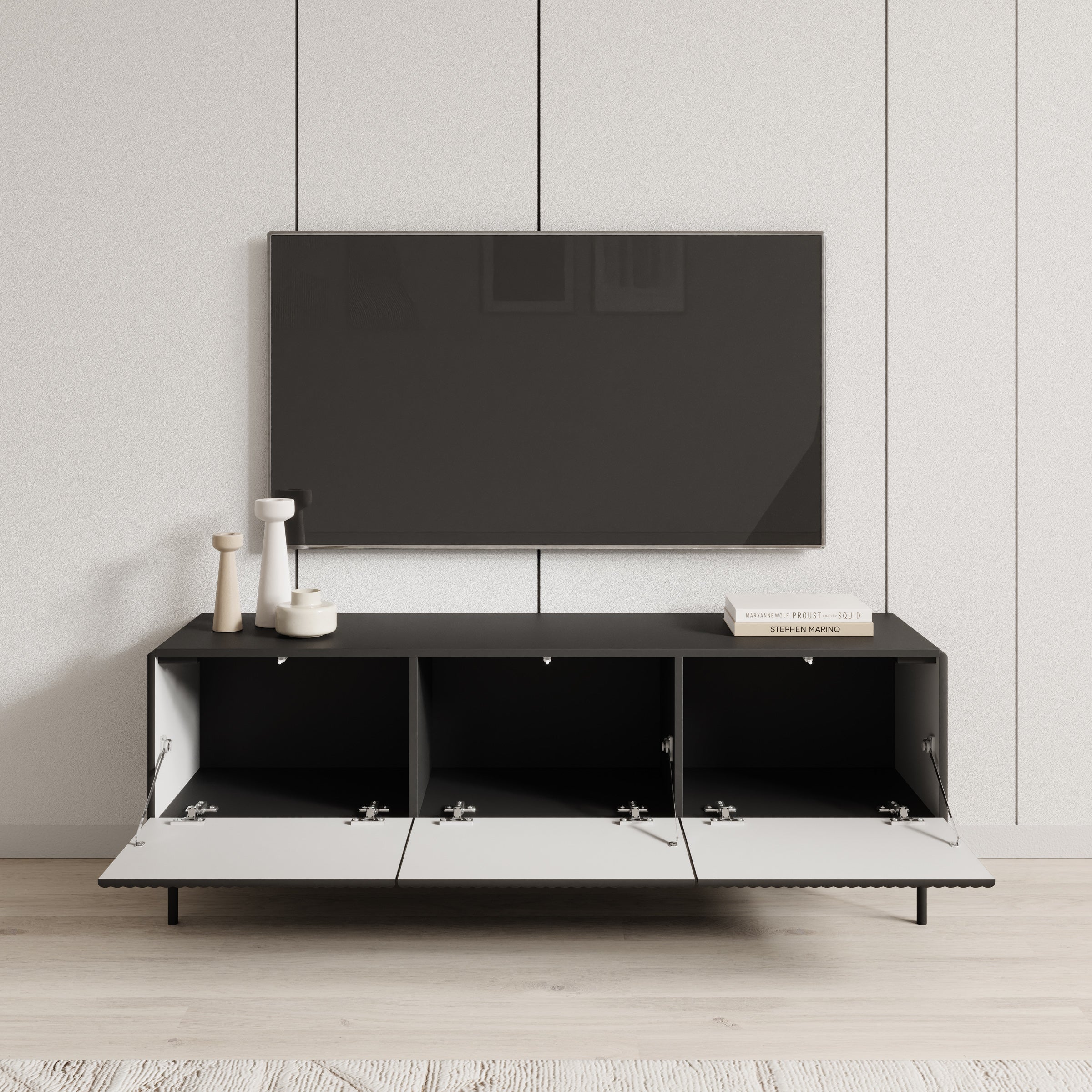 Marajo - TV-Meubel - Zwart - 147x40x51 cm