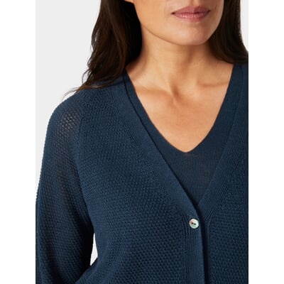 Damen-Strickjacke geknöpft, Blau