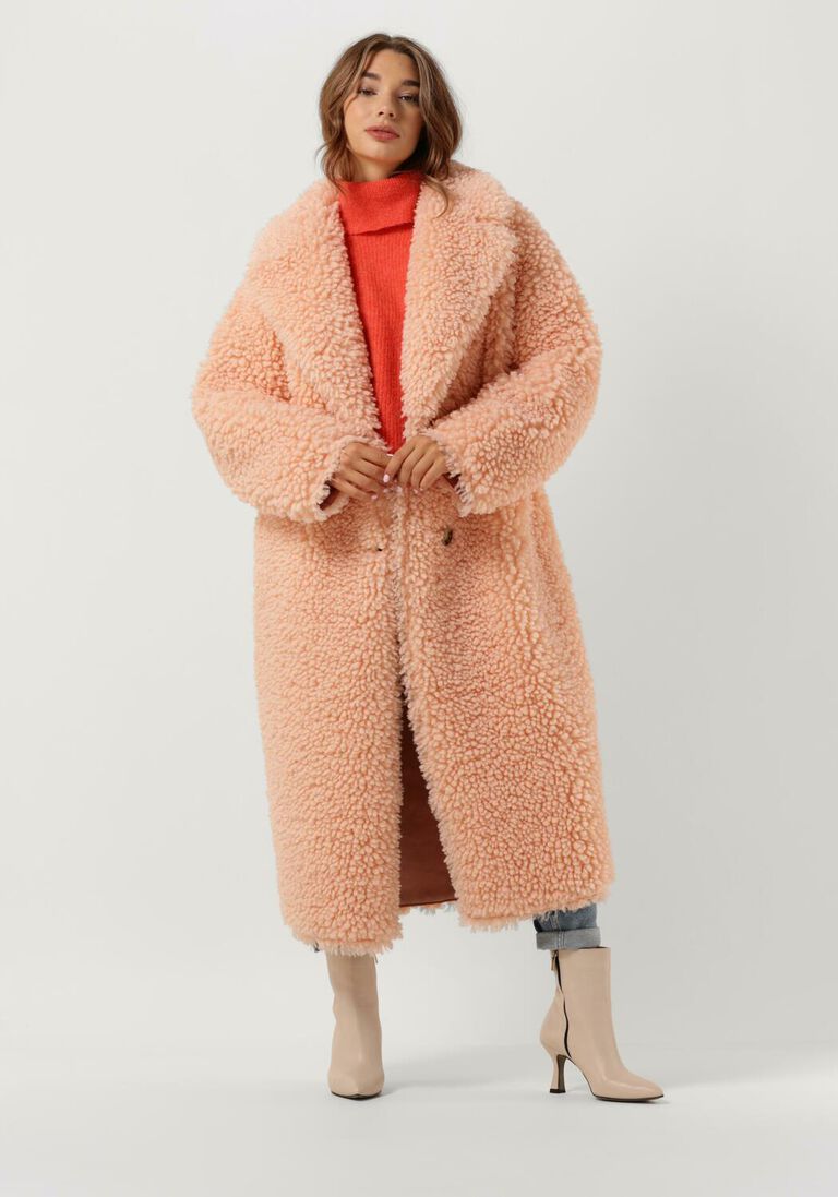 BEAUMONT roze beaumont teddy jas reversible curly lammy coat