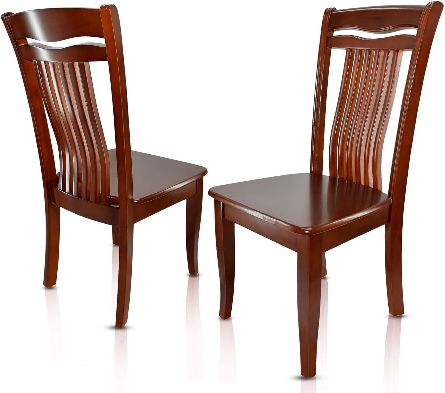 Esszimmerstühle 2er Set aus Kirschbaumholz, Holzstuhl, Küchenstuhl aus Massivholz bis 150 kg - Design 809 - Walnussbraun