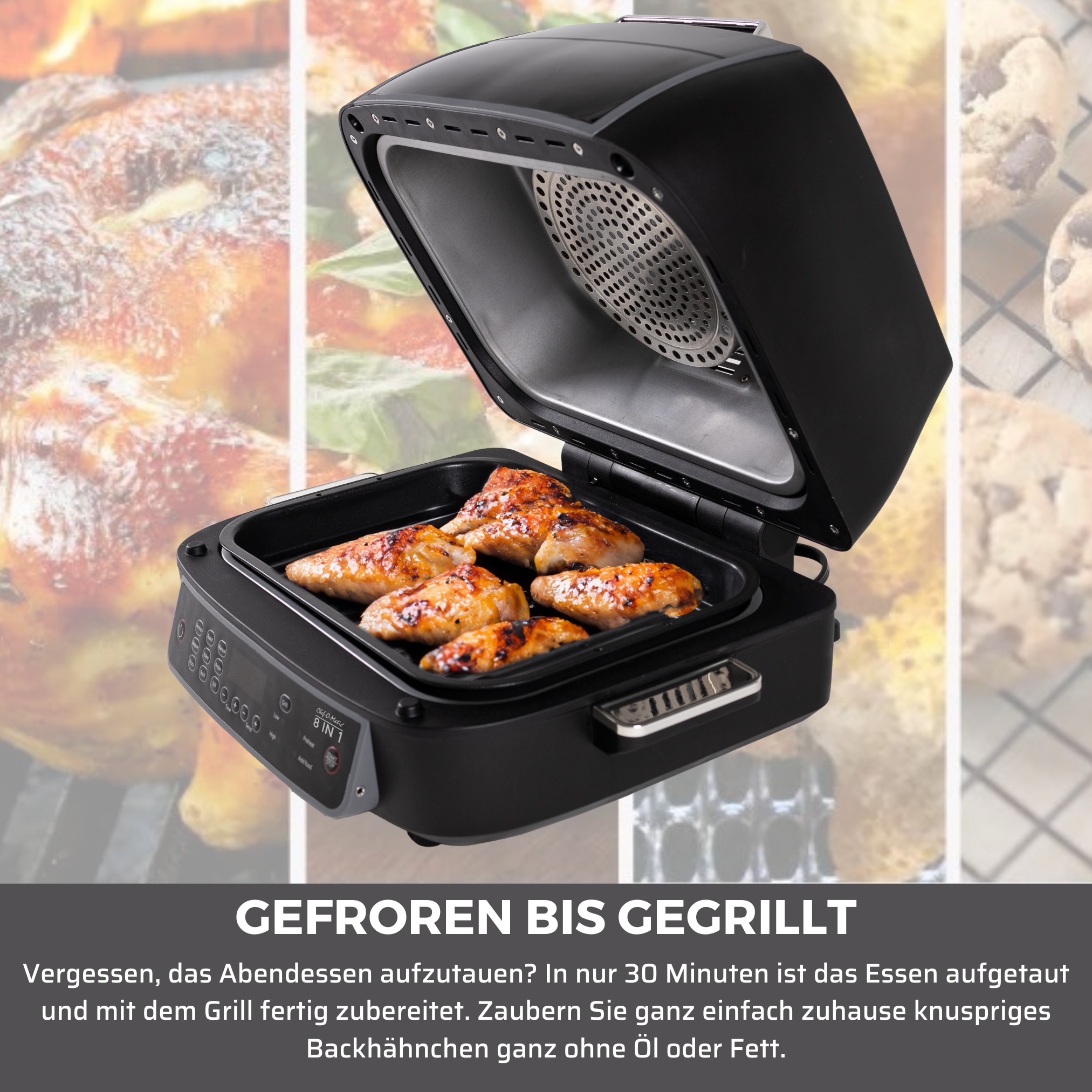 Best Direct® Multikocher - Heißluftfritteuse - Mini Backofen - Grill Ofen Chef O Matic 8 in 1