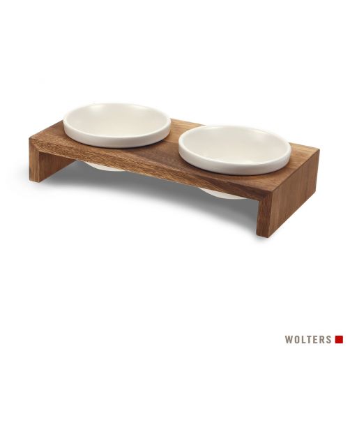 Wolters Foodstation Gohan Double Teak&Wit - Hondenvoerbak