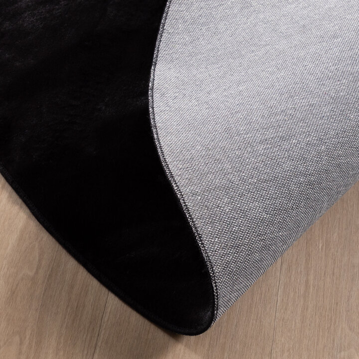 Rond laagpolig vloerkleed - Cozy Zwart