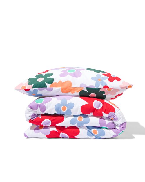 housse de couette coton doux enfant 140x200 fleurs