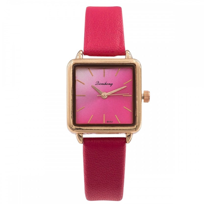 Montre Femme CHTIME bracelet Cuir Rouge