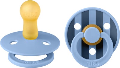 BIBS Studio Colour Smokk 2-Pack Lateks Str 2 Rund, Pin/Sky Blue Mix
