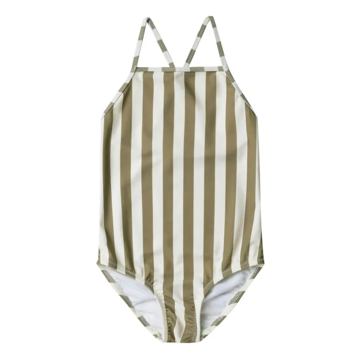 Rylee + Cru Maillot de Bain Rayé | Kaki foncé