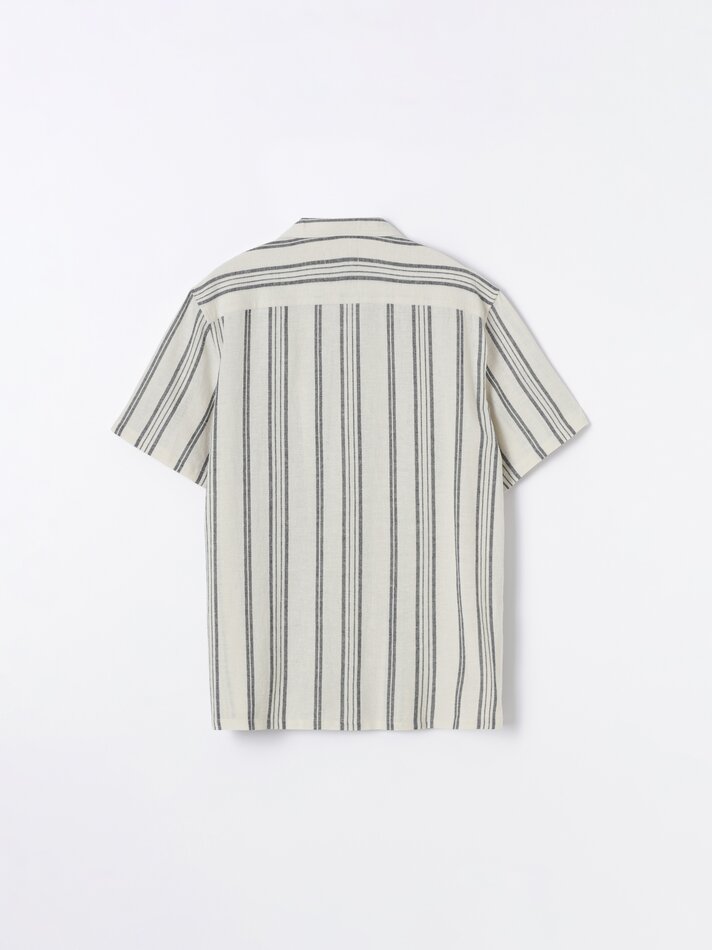 Camisa de resort, algodão e linho - Areia