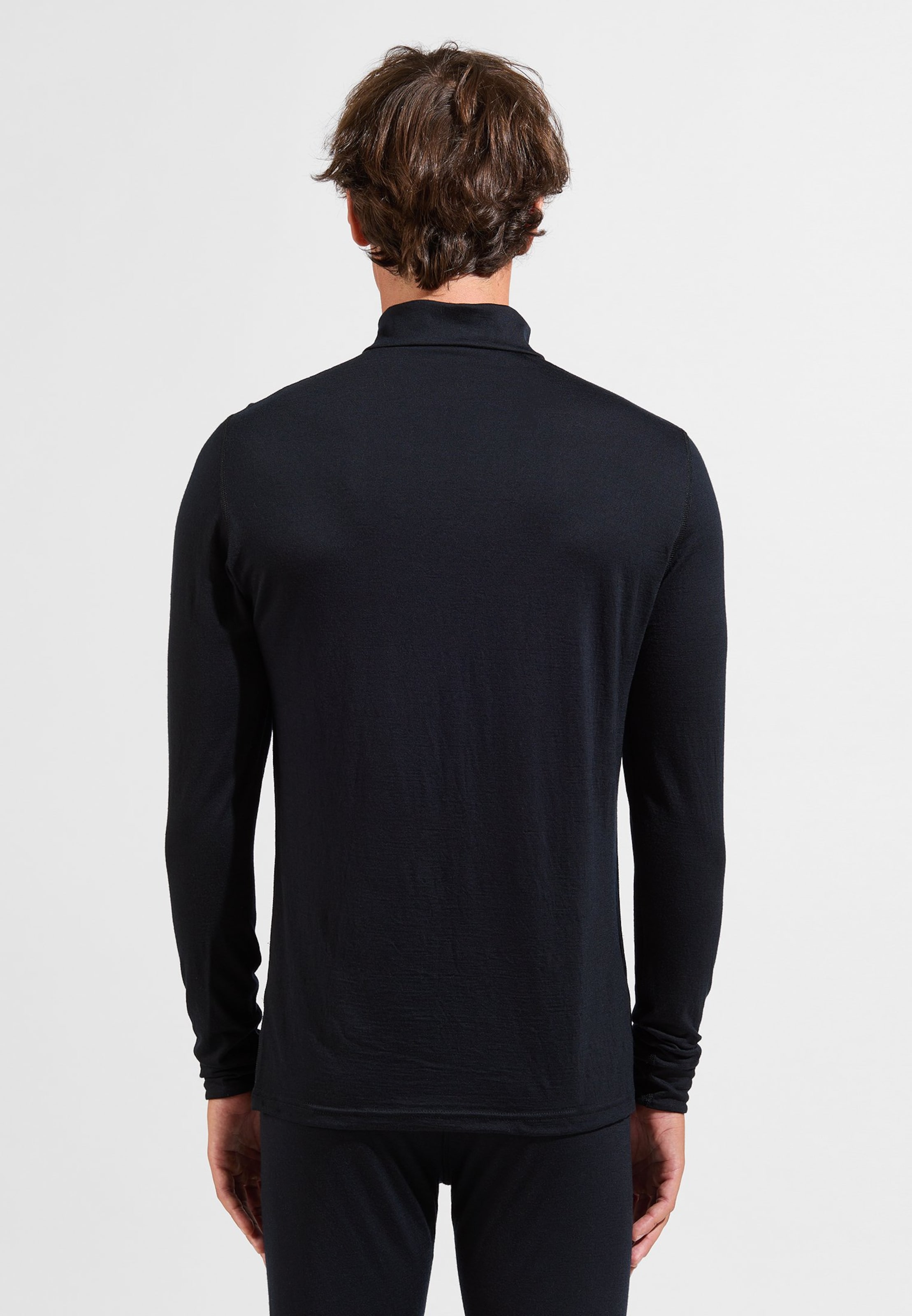 Natural Merino 200 Base Layer Half Zip in black