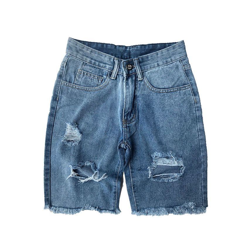 Wewewow - Gewassen, verweerde denim shorts