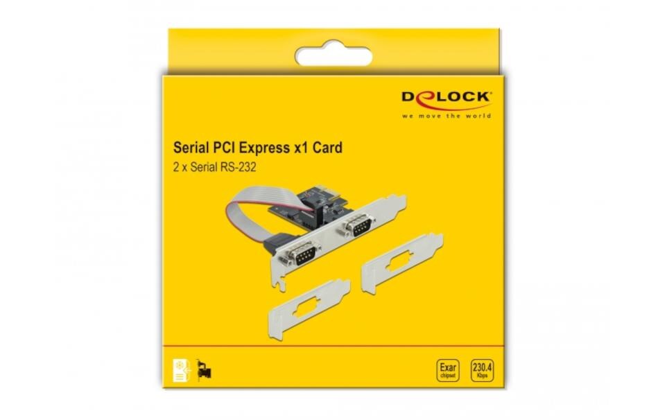 PCI-Express-Karte 90001 2x Seriell / RS-232PCIe-Schnittstellenerweiterungskarte: 2x RS-232