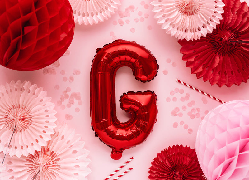 Folie Ballon Letter G Rood Leeg 35cm