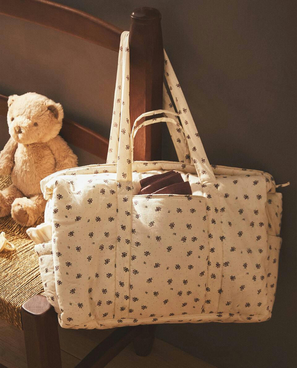 BOLSA DE MATERNIDADE INFANTIL COM ESTAMPA FLORAL