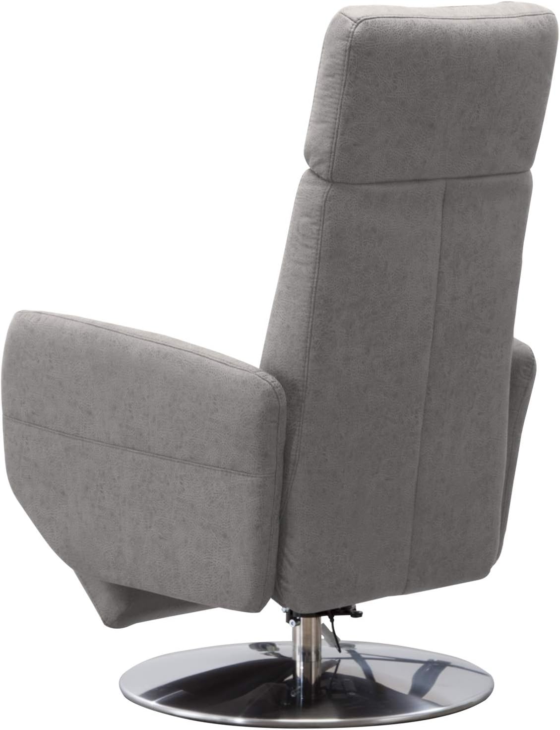 Cavadore TV-Sessel Cobra mit 2 E-Motoren / Elektrischer Fernsehsessel mit Fernbedienung / Relaxfunktion, Liegefunktion / Ergonomie S / Belastbar bis 130 kg / 71 x 108 x 82 / Lederoptik Hellgrau