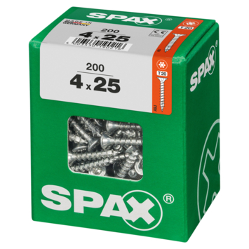 Spax schroef T-Star Plus geel 4x25 mm 200 stuks